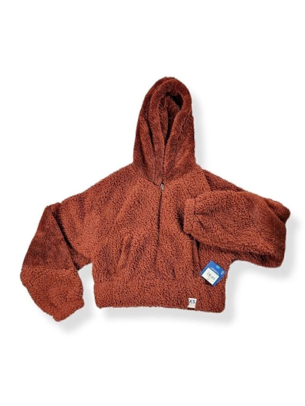 Arizona Faux Fur Hooded Cropped sweatshirt XS-Junior